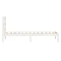 Cadre de lit Blanc Bois massif 90x190 cm Simple