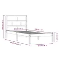 Cadre de lit Blanc Bois massif 90x190 cm Simple