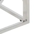 Table basse argenté acier inoxydable et verre trempé