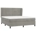 cadre de lit et matelas Gris clair 180x200cm Velours