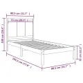 Cadre de lit Blanc Bois de pin massif 75x190 cm Petit simple