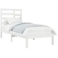 Cadre de lit Blanc Bois massif 75x190 cm Petit simple
