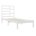 Cadre de lit Blanc Bois massif 75x190 cm Petit simple
