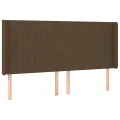 Tête de lit à LED Marron foncé 163x16x118/128 cm Tissu