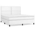 cadre de lit avec matelas Blanc 160x200cm Similicuir