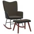 Chaise à bascule avec repose-pied Gris foncé Velours et PVC