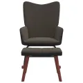 Chaise à bascule avec repose-pied Gris foncé Velours et PVC