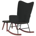 Chaise à bascule avec repose-pied Gris foncé Velours et PVC