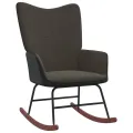 Chaise à bascule avec repose-pied Gris foncé Velours et PVC