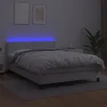 cadre de lit avec matelas et LED Blanc 140x200 cm