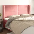 Tête de lit avec oreilles Rose 183x23x118/128 cm Velours