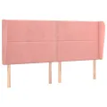 Tête de lit avec oreilles Rose 183x23x118/128 cm Velours