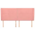 Tête de lit avec oreilles Rose 183x23x118/128 cm Velours