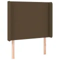 cadre de lit matelas LED Marron foncé 90x200cm Tissu