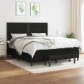 cadre de lit avec matelas Noir 180x200 cm Tissu
