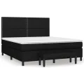 cadre de lit avec matelas Noir 180x200 cm Tissu