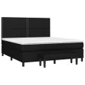 cadre de lit avec matelas Noir 180x200 cm Tissu