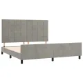 Cadre de lit avec tête de lit Gris clair 160x200 cm Velours