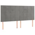 Cadre de lit avec tête de lit Gris clair 160x200 cm Velours