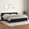 cadre de lit et matelas Noir 200x200 cm Velours