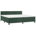 cadre de lit et matelas Vert foncé 200x200cm Velours