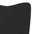 Chaise à bascule avec repose-pied Noir Velours