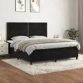 cadre de lit avec matelas Noir 180x200 cm Velours