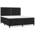 cadre de lit avec matelas Noir 180x200 cm Velours