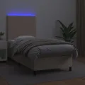 cadre de lit avec matelas et LED Cappuccino 80x200cm