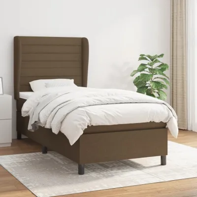 cadre de lit avec matelas Marron foncé 80x200 cm