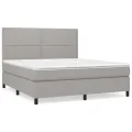 cadre de lit avec matelas Gris clair 160x200cm Tissu