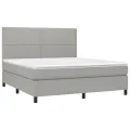 cadre de lit avec matelas Gris clair 160x200cm Tissu