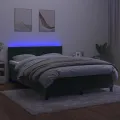 cadre de lit avec matelas LED Vert foncé 140x200 cm