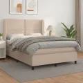 cadre de lit avec matelas Cappuccino 140x190 cm