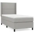 cadre de lit avec matelas Gris clair 80x200 cm Tissu