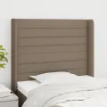 Tête de lit avec oreilles Taupe 103x16x118/128 cm Tissu