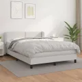 cadre de lit avec matelas Blanc 140x200cm Similicuir