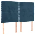 cadre de lit et matelas Bleu foncé 140x200cm Velours