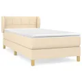 cadre de lit avec matelas Crème 80x200 cm Tissu