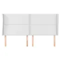 Tête de lit avec oreilles Blanc 183x23x118/128 cm Similicuir