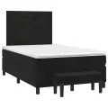 cadre de lit avec matelas Noir 120x200 cm Velours
