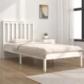 Cadre de lit Blanc Bois de pin massif 75x190 cm Petit simple
