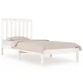 Cadre de lit Blanc Bois de pin massif 75x190 cm Petit simple