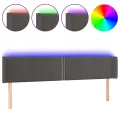 Tête de lit à LED Gris foncé 183x16x78/88 cm Velours