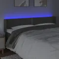 Tête de lit à LED Gris foncé 183x16x78/88 cm Velours