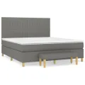cadre de lit avec matelas Gris foncé 160x200cm Tissu
