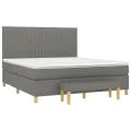 cadre de lit avec matelas Gris foncé 160x200cm Tissu