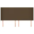 Tête de lit avec oreilles Marron foncé 163x16x118/128 cm Tissu