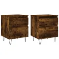 Tables de chevet 2 pcs chêne fumé 40x35x50 cm bois ingénierie