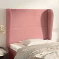 Tête de lit avec oreilles Rose 93x23x118/128 cm Velours